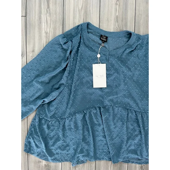 Oak and Pearl Blue Blouse Top Women's Size 4X - Picture 2 of 3